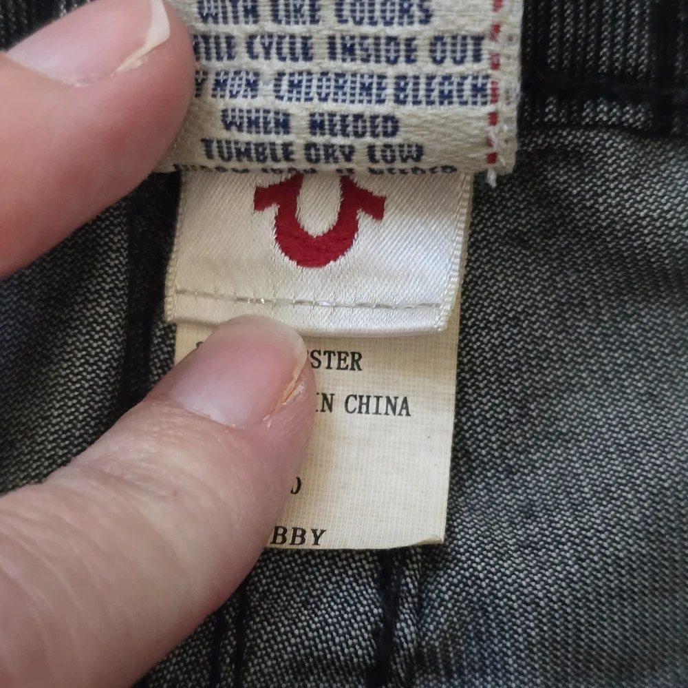 True Religion Bobby Mens Vintage Black Denim Size 31 Y2k Streetwear